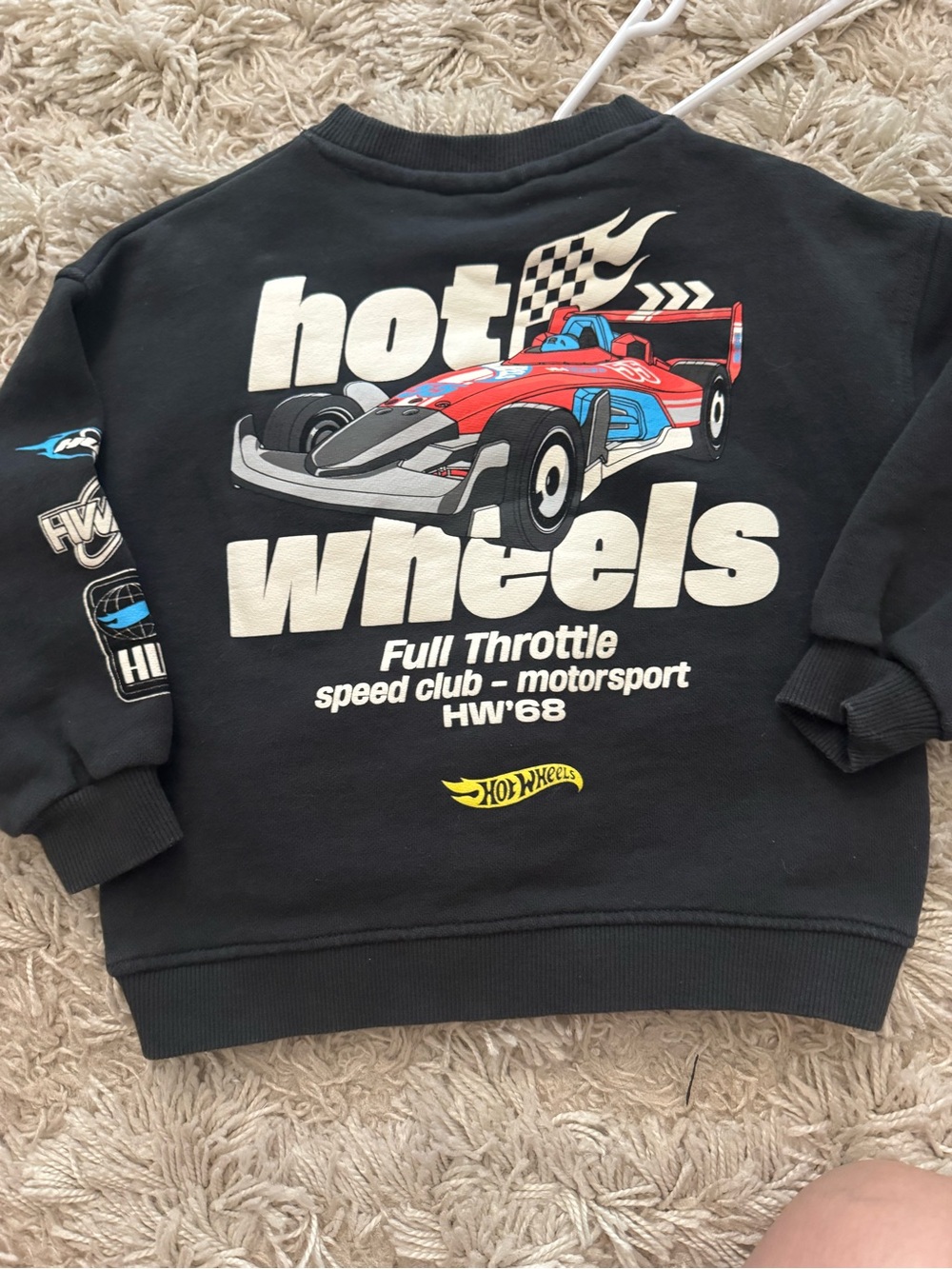 Zara Black Sweatshirt crew neck hot wheels Car Graphic - Picture 2 of 4
